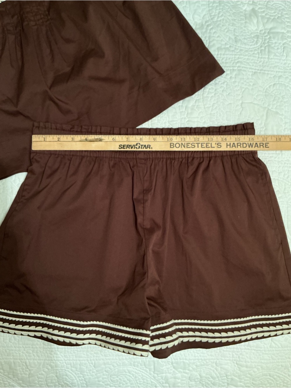 Caroline Constas Brown w/Embroidered Trim 2-Piece Shorts & Tank Set, Large NWT - Picture 12 of 16